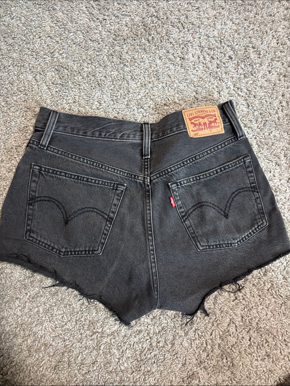 Levi's Washed Black Cutoff Denim Shorts